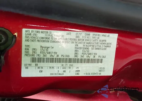 2017 Ford C-Max Energi Se z USA, uszkodzony, nr VIN 1FADP5EU7HL114860